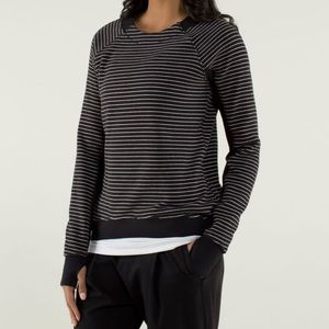 Lululemon Fleet Street Pullover - Parallel Stripe Black White / Black - SM